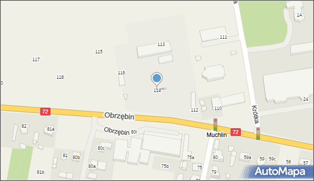 Obrzębin, Obrzębin, 114, mapa Obrzębin