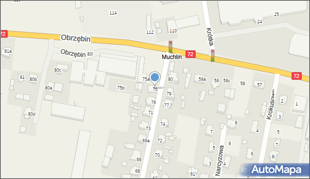 Obrzębin, Obrzębin, 75, mapa Obrzębin