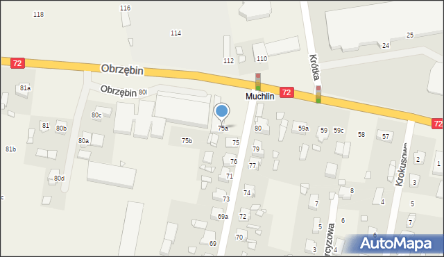 Obrzębin, Obrzębin, 75a, mapa Obrzębin