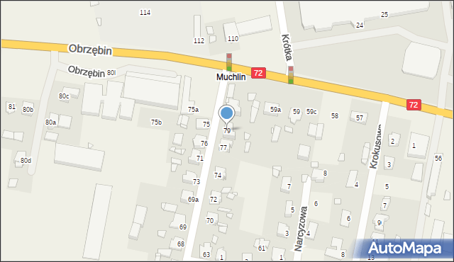 Obrzębin, Obrzębin, 79, mapa Obrzębin