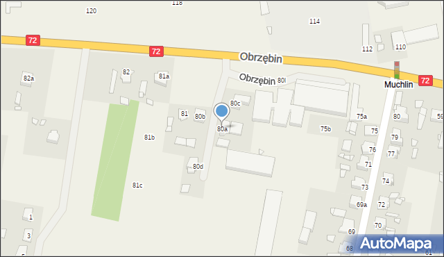 Obrzębin, Obrzębin, 80a, mapa Obrzębin