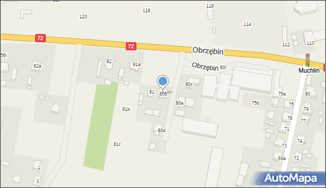 Obrzębin, Obrzębin, 80b, mapa Obrzębin