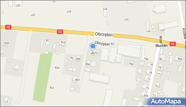 Obrzębin, Obrzębin, 80c, mapa Obrzębin