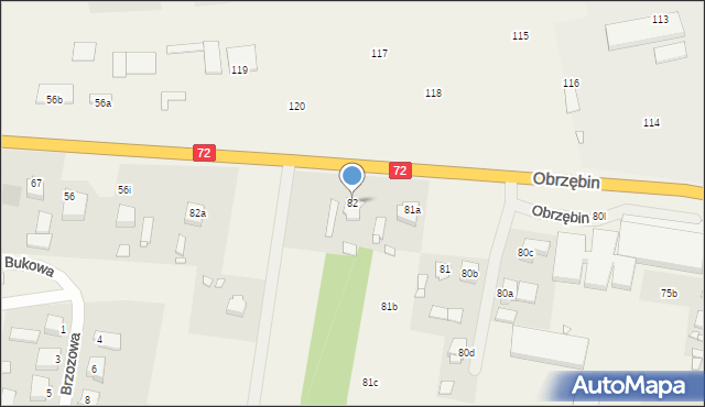 Obrzębin, Obrzębin, 82, mapa Obrzębin