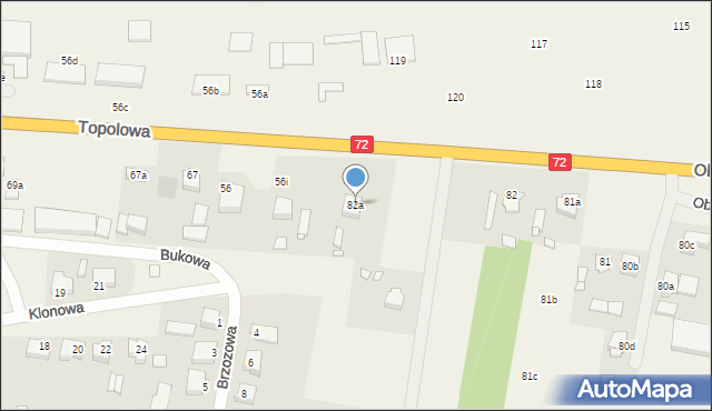 Obrzębin, Obrzębin, 82a, mapa Obrzębin