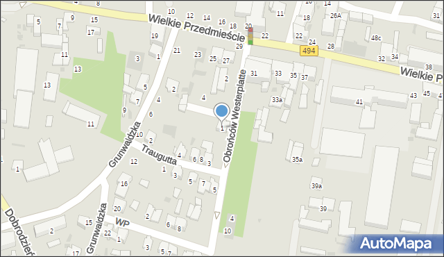 Olesno, Obrońców Westerplatte, 1, mapa Olesno