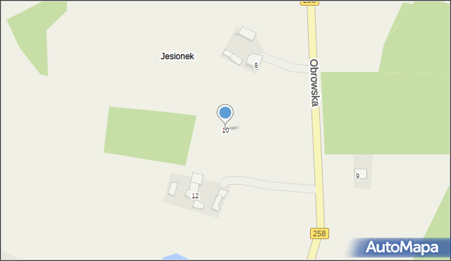 Osiek nad Wisłą, Obrowska, 10, mapa Osiek nad Wisłą