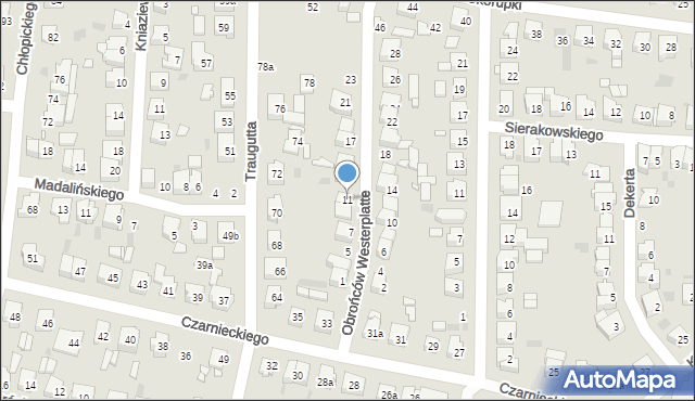 Ostrów Wielkopolski, Obrońców Westerplatte, 11, mapa Ostrów Wielkopolski