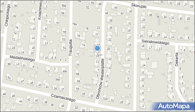 Ostrów Wielkopolski, Obrońców Westerplatte, 13, mapa Ostrów Wielkopolski