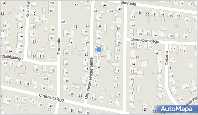 Ostrów Wielkopolski, Obrońców Westerplatte, 14, mapa Ostrów Wielkopolski