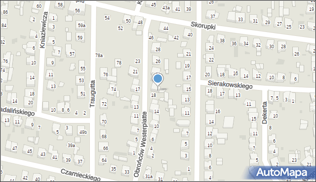 Ostrów Wielkopolski, Obrońców Westerplatte, 20, mapa Ostrów Wielkopolski