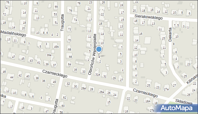 Ostrów Wielkopolski, Obrońców Westerplatte, 4, mapa Ostrów Wielkopolski