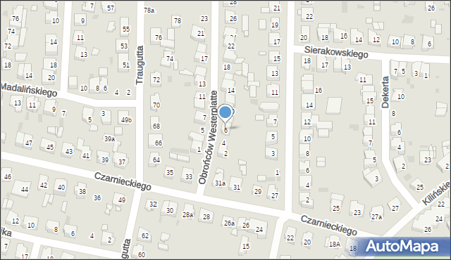 Ostrów Wielkopolski, Obrońców Westerplatte, 6, mapa Ostrów Wielkopolski