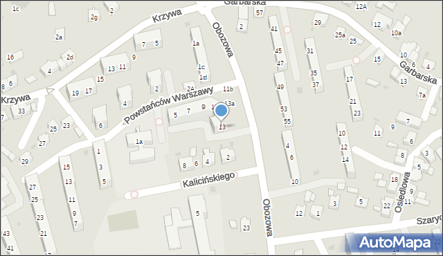 Oświęcim, Obozowa, 13, mapa Oświęcimia