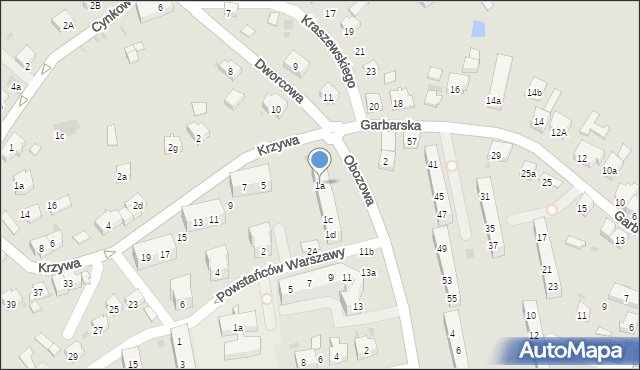 Oświęcim, Obozowa, 1a, mapa Oświęcimia
