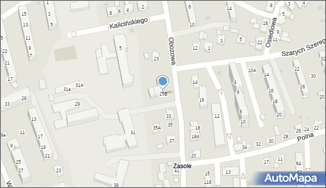 Oświęcim, Obozowa, 25B, mapa Oświęcimia