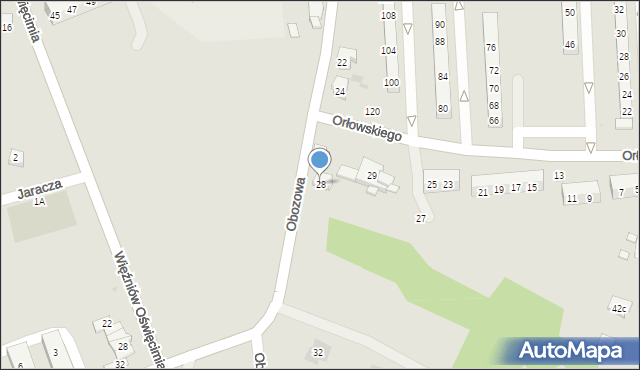 Oświęcim, Obozowa, 28, mapa Oświęcimia