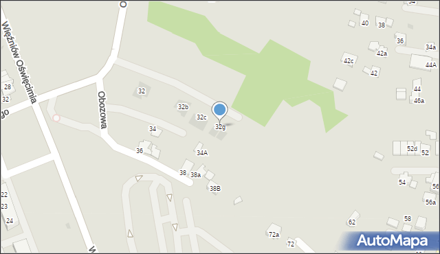 Oświęcim, Obozowa, 32g, mapa Oświęcimia