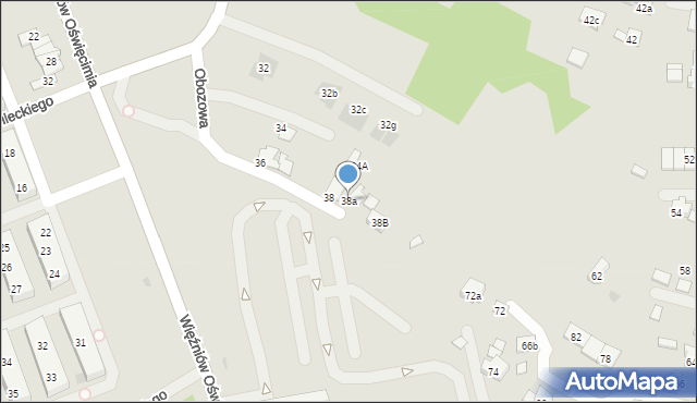 Oświęcim, Obozowa, 38a, mapa Oświęcimia
