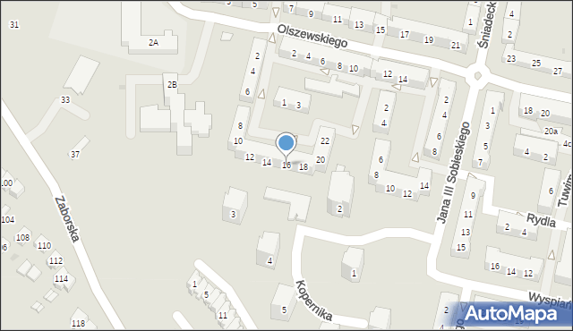 Oświęcim, Obrońców Westerplatte, 16, mapa Oświęcimia