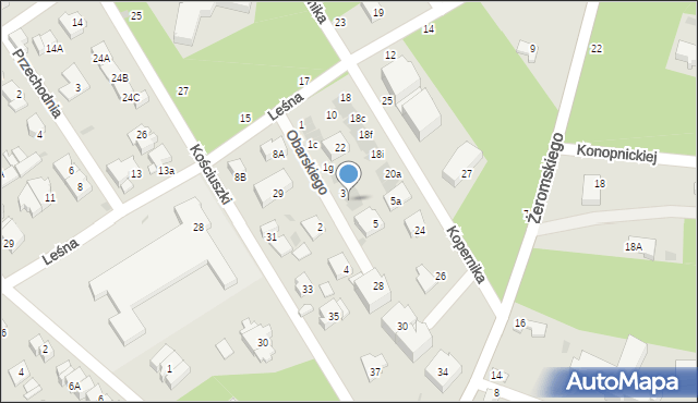 Otwock, Obarskiego Antoniego, 3a, mapa Otwock