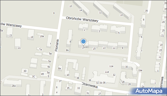 Ożarów Mazowiecki, Obrońców Warszawy, 17, mapa Ożarów Mazowiecki