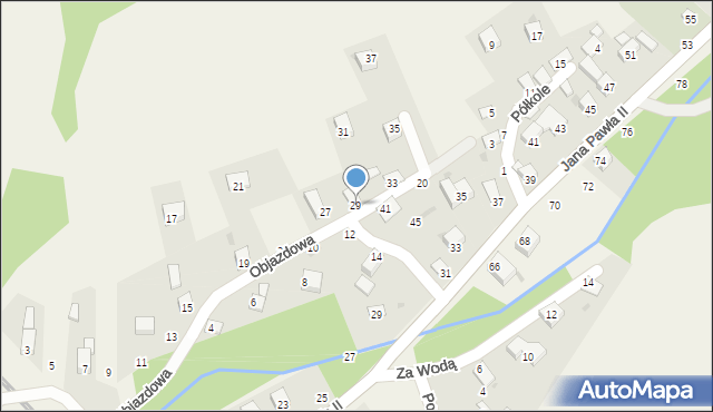 Pewel Mała, Objazdowa, 29, mapa Pewel Mała
