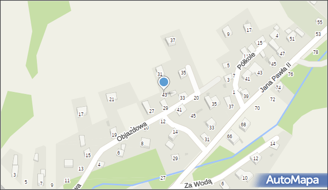 Pewel Mała, Objazdowa, 43, mapa Pewel Mała