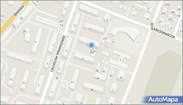 Płock, Obrońców Westerplatte, 10a, mapa Płock