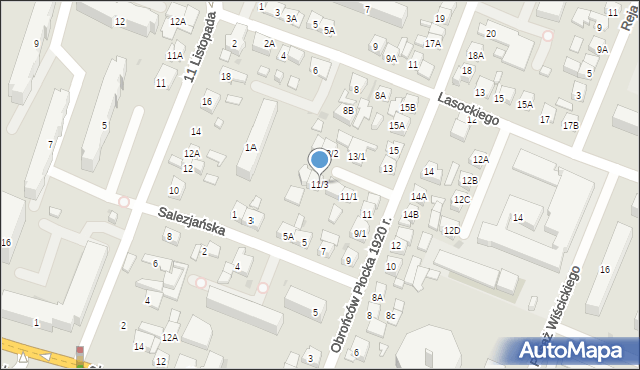 Płock, Obrońców Płocka 1920 r., 11/3, mapa Płock