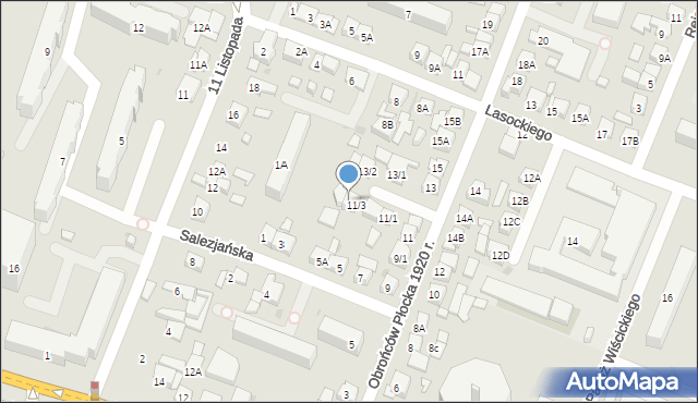 Płock, Obrońców Płocka 1920 r., 11/4, mapa Płock