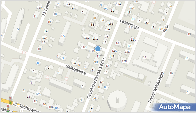 Płock, Obrońców Płocka 1920 r., 11, mapa Płock