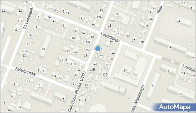Płock, Obrońców Płocka 1920 r., 14, mapa Płock