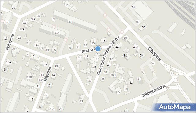 Płock, Obrońców Płocka 1920 r., 37A, mapa Płock