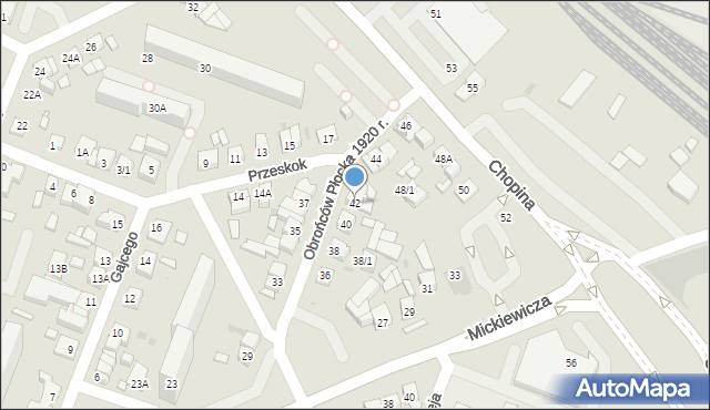 Płock, Obrońców Płocka 1920 r., 42, mapa Płock