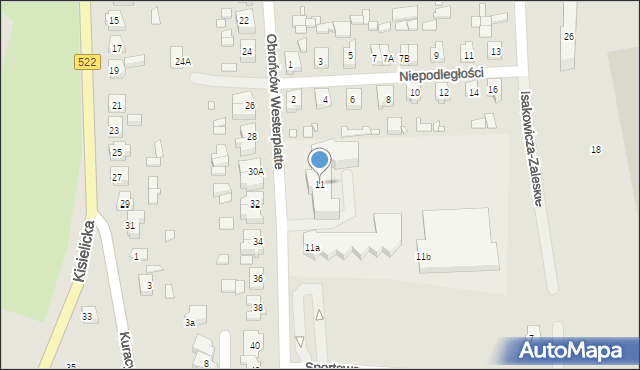 Prabuty, Obrońców Westerplatte, 11, mapa Prabuty