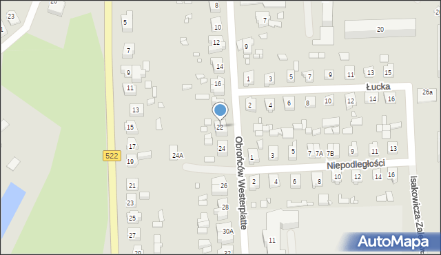 Prabuty, Obrońców Westerplatte, 22, mapa Prabuty