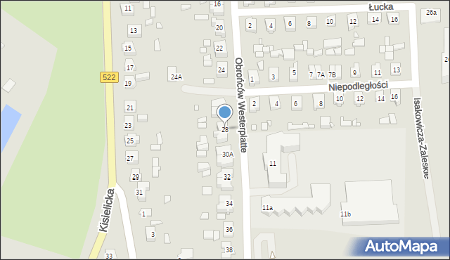 Prabuty, Obrońców Westerplatte, 28, mapa Prabuty