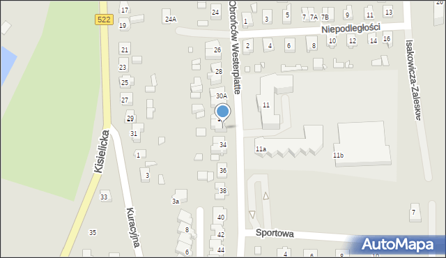 Prabuty, Obrońców Westerplatte, 32A, mapa Prabuty