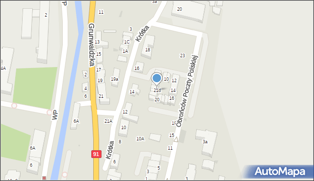 Pruszcz Gdański, Obrońców Poczty Polskiej, 21d, mapa Pruszcz Gdański