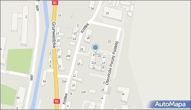 Pruszcz Gdański, Obrońców Poczty Polskiej, 21g, mapa Pruszcz Gdański