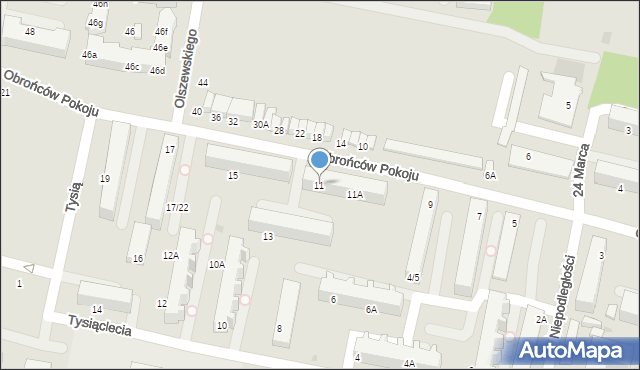 Pruszcz Gdański, Obrońców Pokoju, 11, mapa Pruszcz Gdański