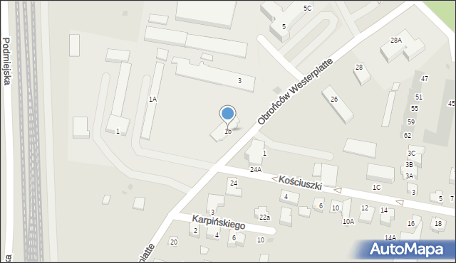 Pruszcz Gdański, Obrońców Westerplatte, 1b, mapa Pruszcz Gdański