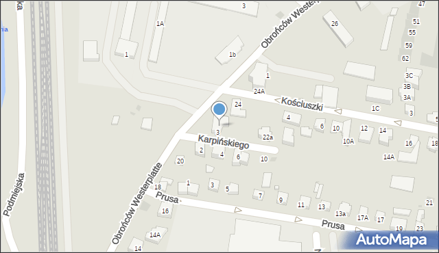 Pruszcz Gdański, Obrońców Westerplatte, 22, mapa Pruszcz Gdański