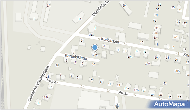 Pruszcz Gdański, Obrońców Westerplatte, 22a, mapa Pruszcz Gdański