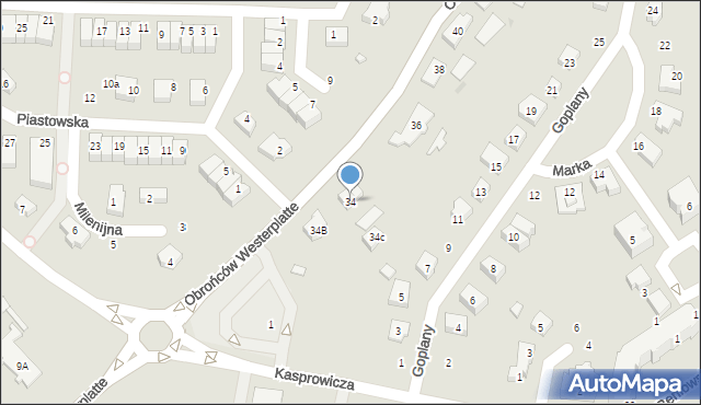 Pruszcz Gdański, Obrońców Westerplatte, 34, mapa Pruszcz Gdański