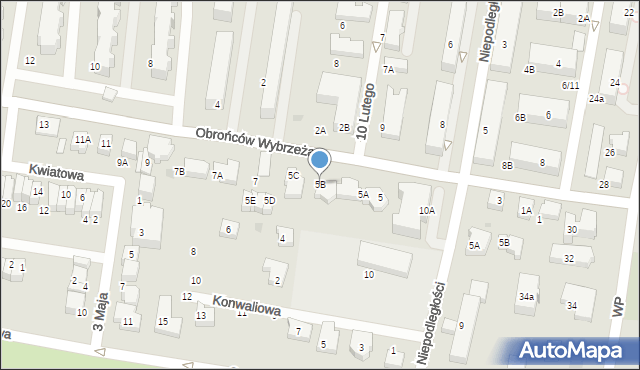 Pruszcz Gdański, Obrońców Wybrzeża, 5B, mapa Pruszcz Gdański