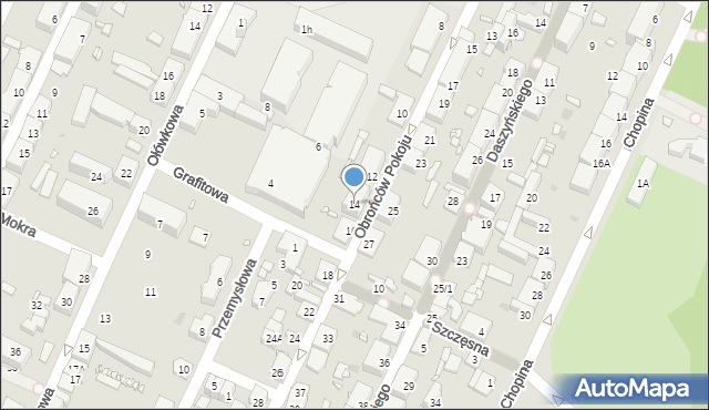 Pruszków, Obrońców Pokoju, 14, mapa Pruszków