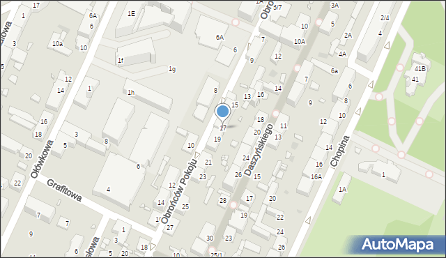 Pruszków, Obrońców Pokoju, 17, mapa Pruszków