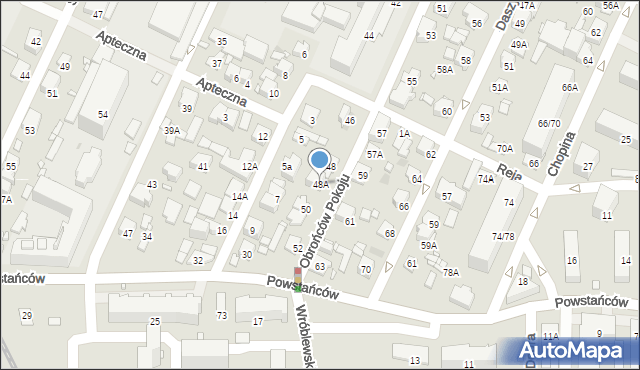 Pruszków, Obrońców Pokoju, 48A, mapa Pruszków